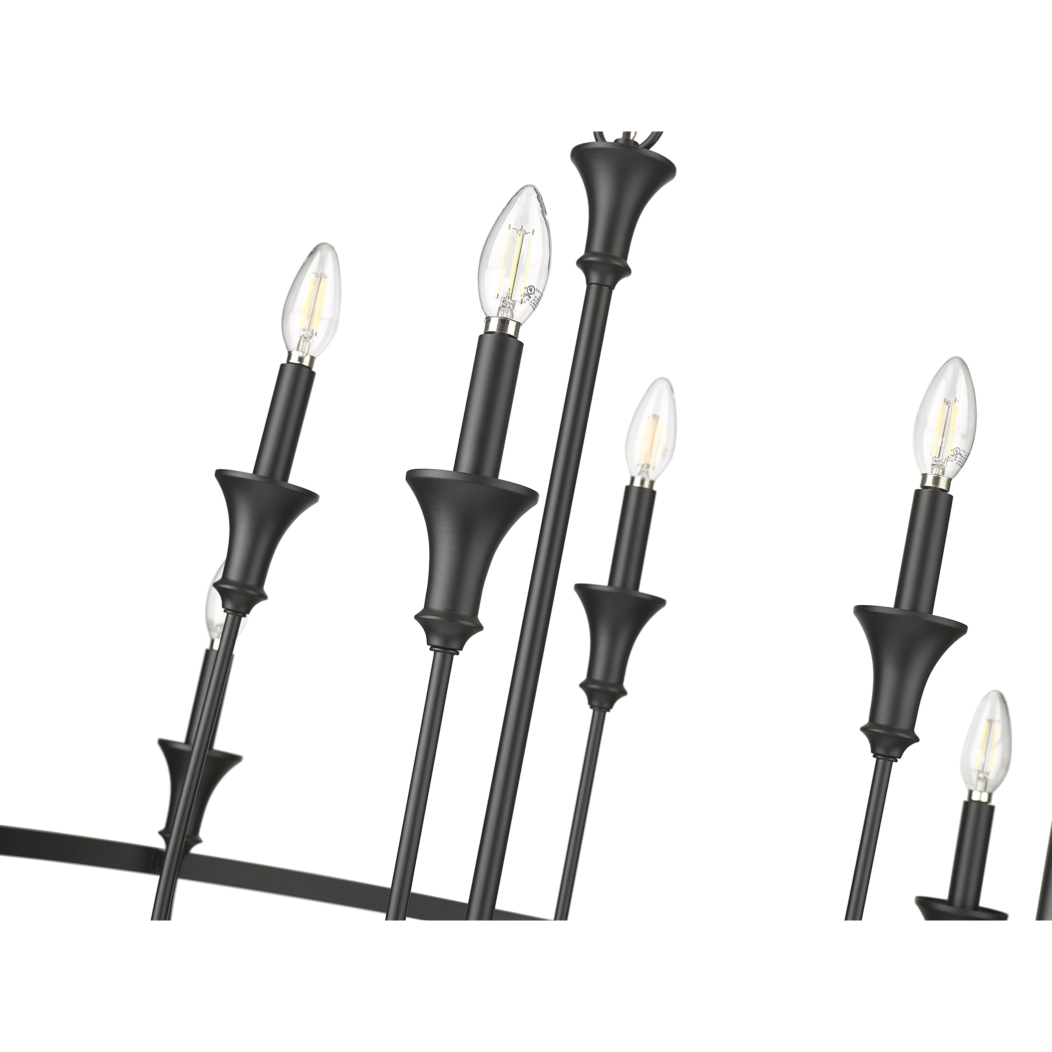 Emery 8 Light 33.5 inch Matte Black Chandelier Ceiling Light